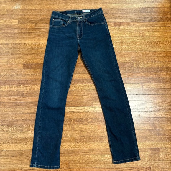 Wrangler Slim Straight Jeans Mens 30x32 Dark Wash Denim Pants - Picture 1 of 10